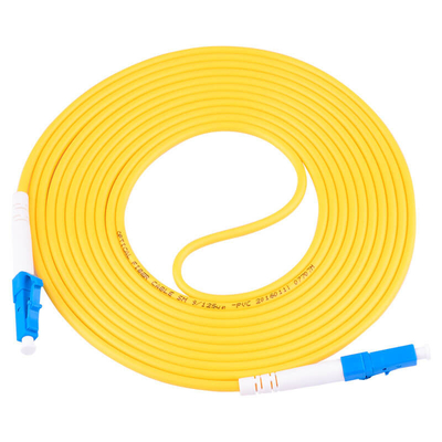 G657A2 LC a LC Cable di patch di fibra ottica simplex con giacca in PVC gialla da 2,0 mm