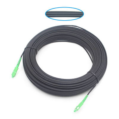 2*5.0mm FTTH SC APC Flat Drop Patch Cord Single Mode Con Balck Jacket