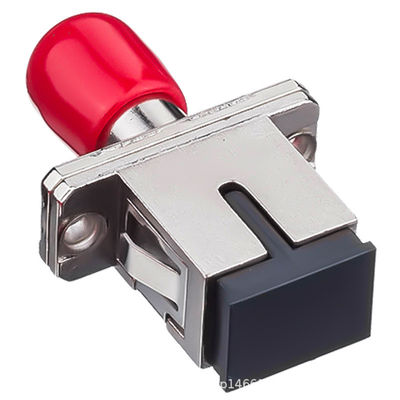 Low Insertion Loss SC UPC to ST UPC Simplex Optical Adapter in Metal Case with Flange