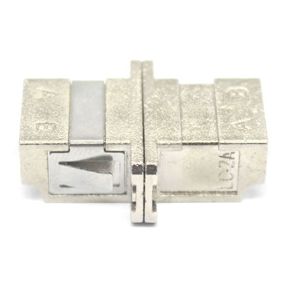 Grey LC PC Multimode Duplex Adapter with Flange