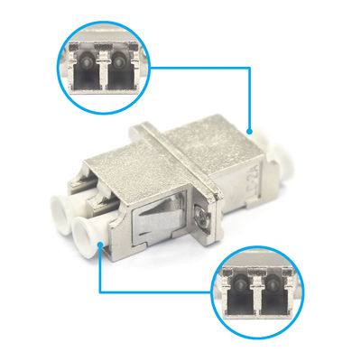 Metal Case Fiber DX LC UPC Duplex sm Adapter with Flange Low Insertion Loss of 0.2dB