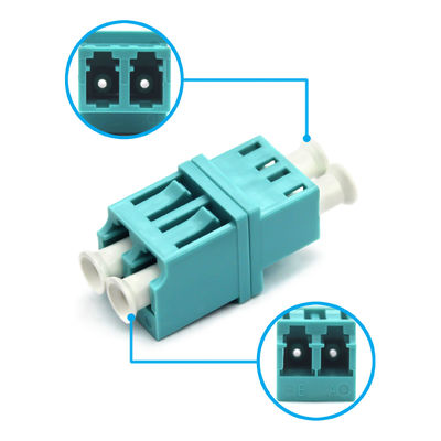 low Type LC PC OM3 Multimode Duplex Fiber Optic Adapter for Loading Test ≥ 70 N Insertion Lose 0.2dB