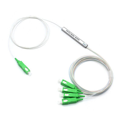 LSZH Fiber Optic 1x4 PLC Splitter 0.9mm Mini Type With Connector for FTTX and PON Network
