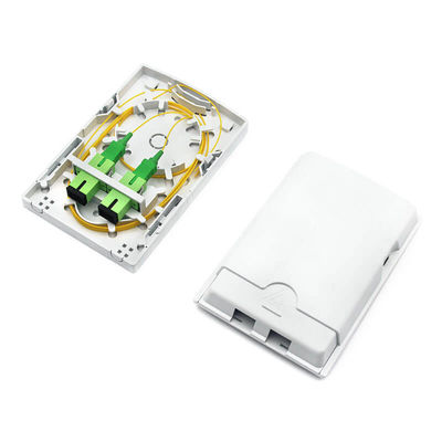 2 Ports FTTH Wall Box Indoor Optical Outlet With SC Simplex LC Duplex Adapters