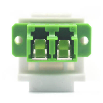 LC APC Duplex Keystone Adapter with Inner Shutter, 0.2dB Insertion Loss, and >1000 Matings Durability Fiber Optic Coupler