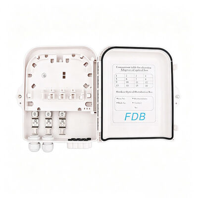 Outdoor ABS 8 Cores Fiber Optic Distribuction Box Waterproof FTTH Terminal Box