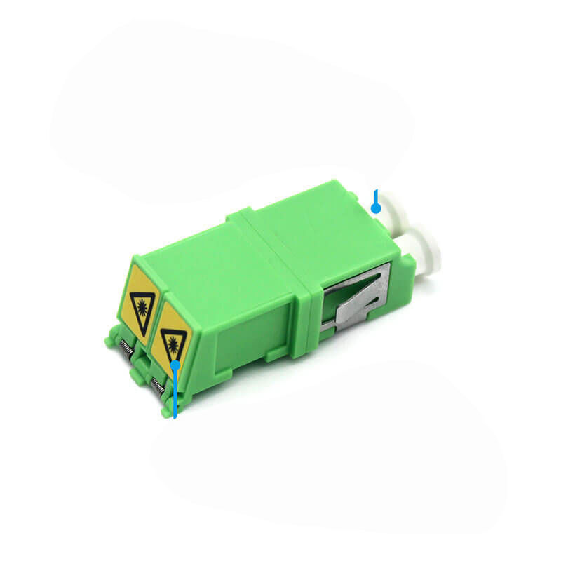 Telecommunication LC APC Duplex Optical Fiber Adapter with Flip Auto Shutter