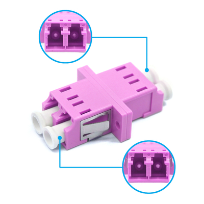 OM4 Apc Fiber Connector Multimode Duplex Adapter Network con flange