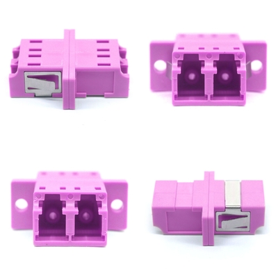 OM4 Apc Fiber Connector Multimode Duplex Adapter Network con flange