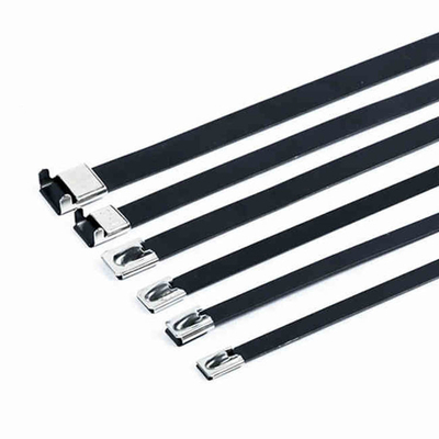 Fabbricazione di fili di legatura auto-bloccanti legami di cavi in metallo rivestiti in spray nero legami di cavi in PVC in acciaio inossidabile