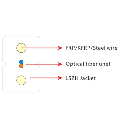 LSZH Protezione esterna GJXFH Cavo FTTH con rinforzi metallici paralleli