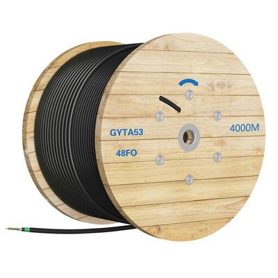 Cavo di rete in fibra ottica a colori Cavo di fibra ottica GYTA53 a 48 core con guaina esterna in PE