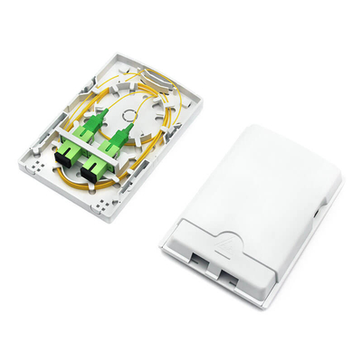 2 porte FTTH Wall Box Outlet ottico interno con adattatori SC Simplex LC Duplex