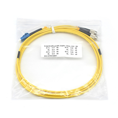 LSZH 3.0mm St Lc Fiber Patch Cable 2.0mm Duplex LC UPC verso FC UPC SM