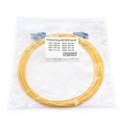 G652D G657A1 DX LC UPC a LC UPC SM Uniboot Fiber Optic Patch Cord con compatibilità LC/SC/MPO