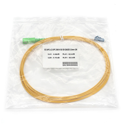 Simplex 9/125μM St Fiber Patch Cable SC APC To LC UPC SM Fiber Broad Band Network
