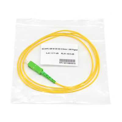 1M 1.5M SC APC Pigtail in fibra ottica G652A1 o A2 per la rete a banda larga in fibra