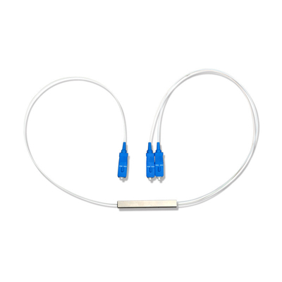 1X2 SC UPC LSZH Fibra ottica PLC Splitter 0.9mm Mini tubo di acciaio