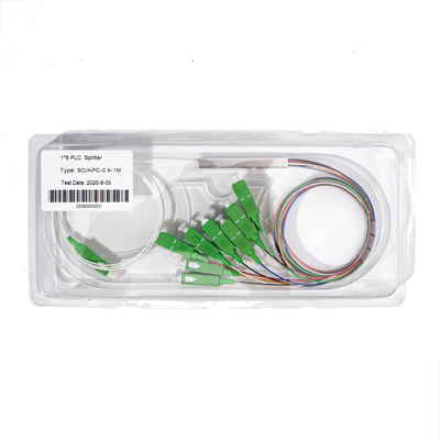 Fibra ottica 1X8 Mini PLC splitter SC APC connettore 0.9mm, 1M
