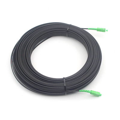 2*5.0mm FTTH SC APC Flat Drop Patch Cord Single Mode Con Balck Jacket
