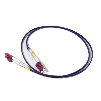 UPC LC viola a LC UPC Duplex Patch Cord Fibra ottica MM, OM4, 3,0 mm