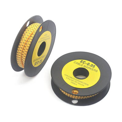 Marcatori di cavi in PVC giallo o nero in 1000 pezzi per rotolo
