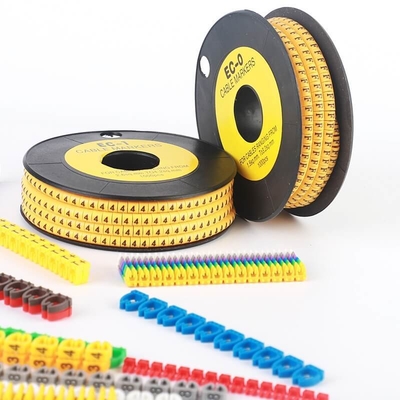 Marcatori di cavi in PVC giallo o nero in 1000 pezzi per rotolo