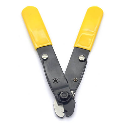 Pinza spelafili a foro singolo con manico giallo per cavi in fibra ottica