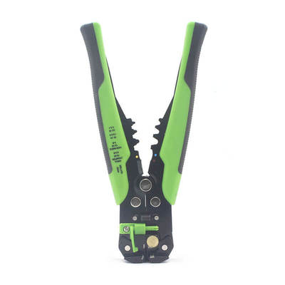 Pinza spelafili automatica in lega di zinco con manico verde, capacità 0,2-6mm2