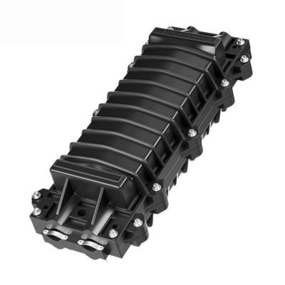 Giunto di giunzione per fibra ottica impermeabile per esterni con 2 ingressi e 2 uscite per 24-48 fibre in materiali PP e ABS