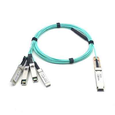 Cavo ottico attivo AOC breakout da 1~70m OM3 100G QSFP28 a 4x25G SFP28