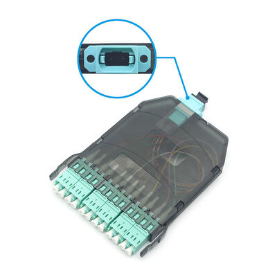 12 Core OM3 OM4 Multimode MTP/MPO to LC Fiber Optic Patch Panel Cassette Module