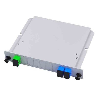Single Mode PLC Splitter con 1×4 1×8 1×16 1×32 Split Ratios e connettore SC UPC in shell di scheda metallica